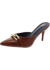 New York & Company Kyra Mule Womens Faux Leather Pointed Toe Kitten Heels