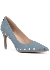 New York & Company Layne Womens Denim Studded Pumps