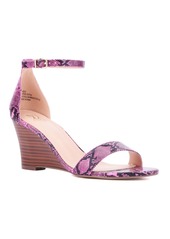 New York & Company Sharona Women's Ankle Wrap Wedge Sandals - Pink