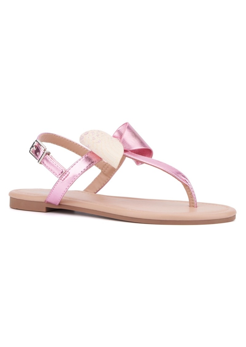 New York & Company Women's Abril Flat Sandal - Pink combo