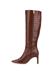 New York & Company Women's Isabelle - Croc Embossed Boots - Brown croco