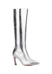 New York & Company Women's Krystelle- Pointy knee High Tall Boots - Silver