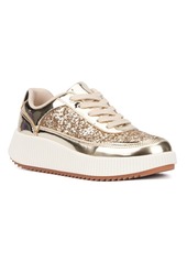 New York & Company Women's Tana Low Top Sneakers - Silver glitter