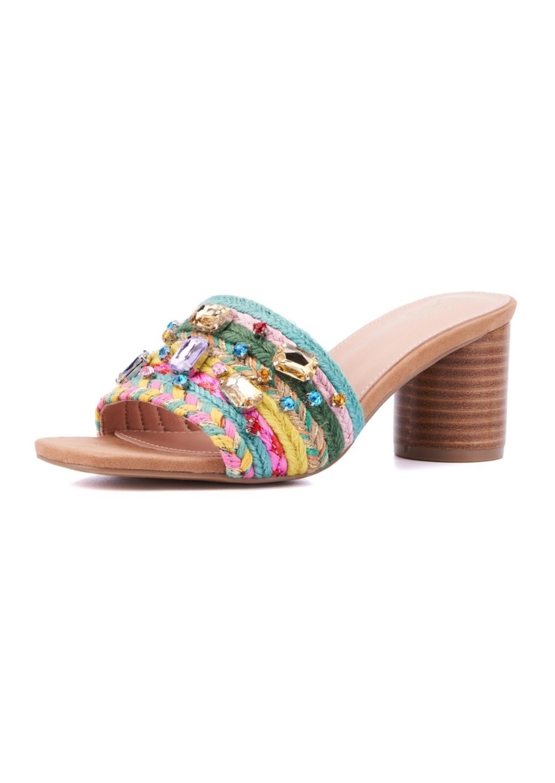 New York & Company Raquelle Women's Wood Heel Mule - Multi color