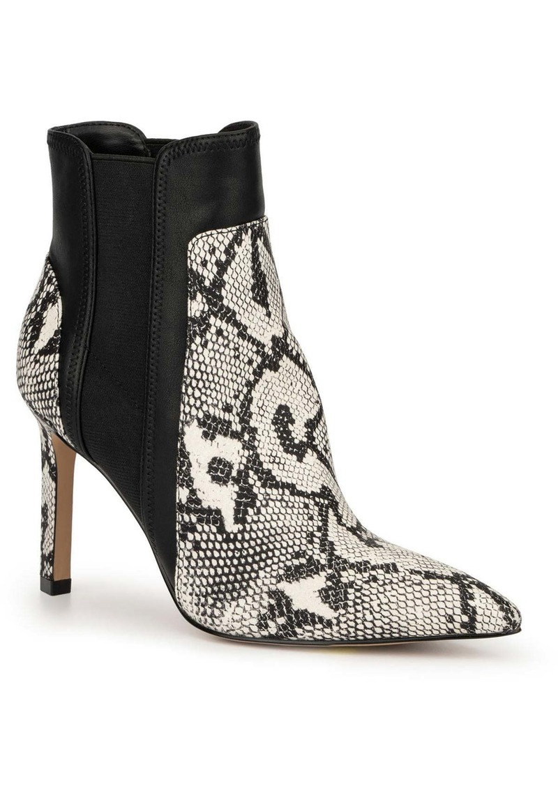 New York & Company Womens Animal Print Pointed Toe Ankle Boots