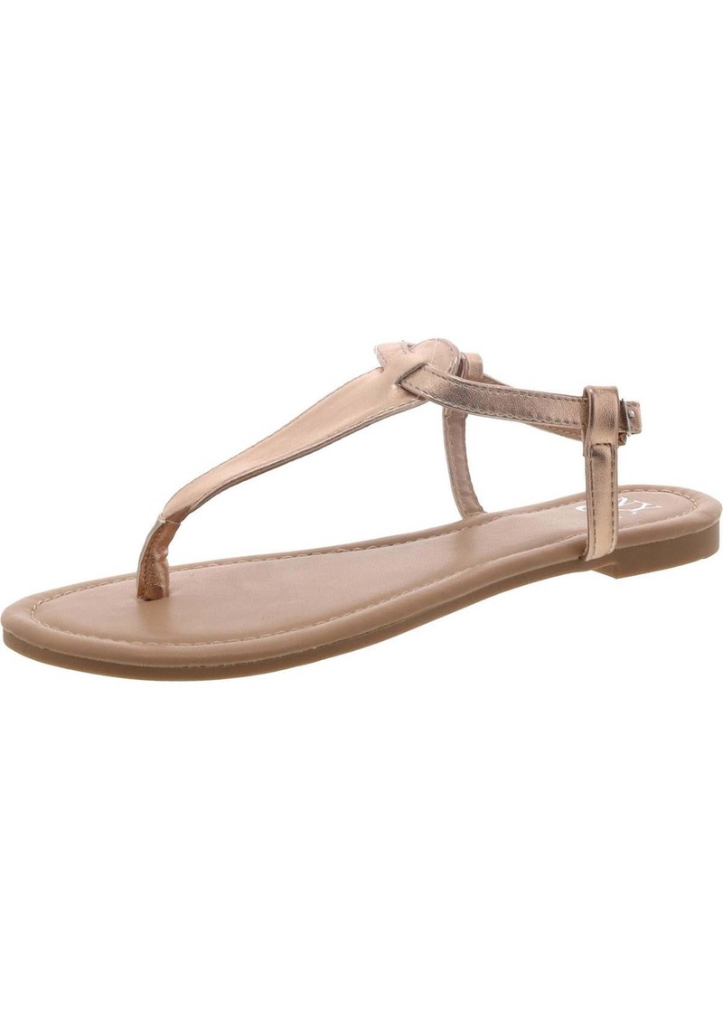 New York & Company Womens Faux Leather Thong Ankle Strap