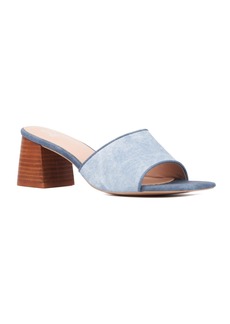 New York & Company Women's Felice Block Heel Sandal - Blue combo