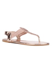 New York & Company Women's Freya T-Strap Gladiator Ankle Strap Sandals - Rose gold