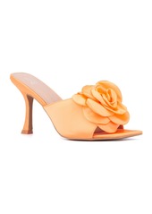 New York & Company Women's Gardenia Heel Slide - Orange sorbet
