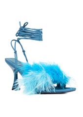 New York & Company Women's Georgia Lace up Heel Sandal - Blue/turquoise