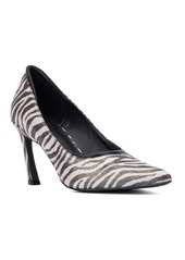 New York & Company Women's Kailynn- Pointy Textured Pump Heels - Black patent