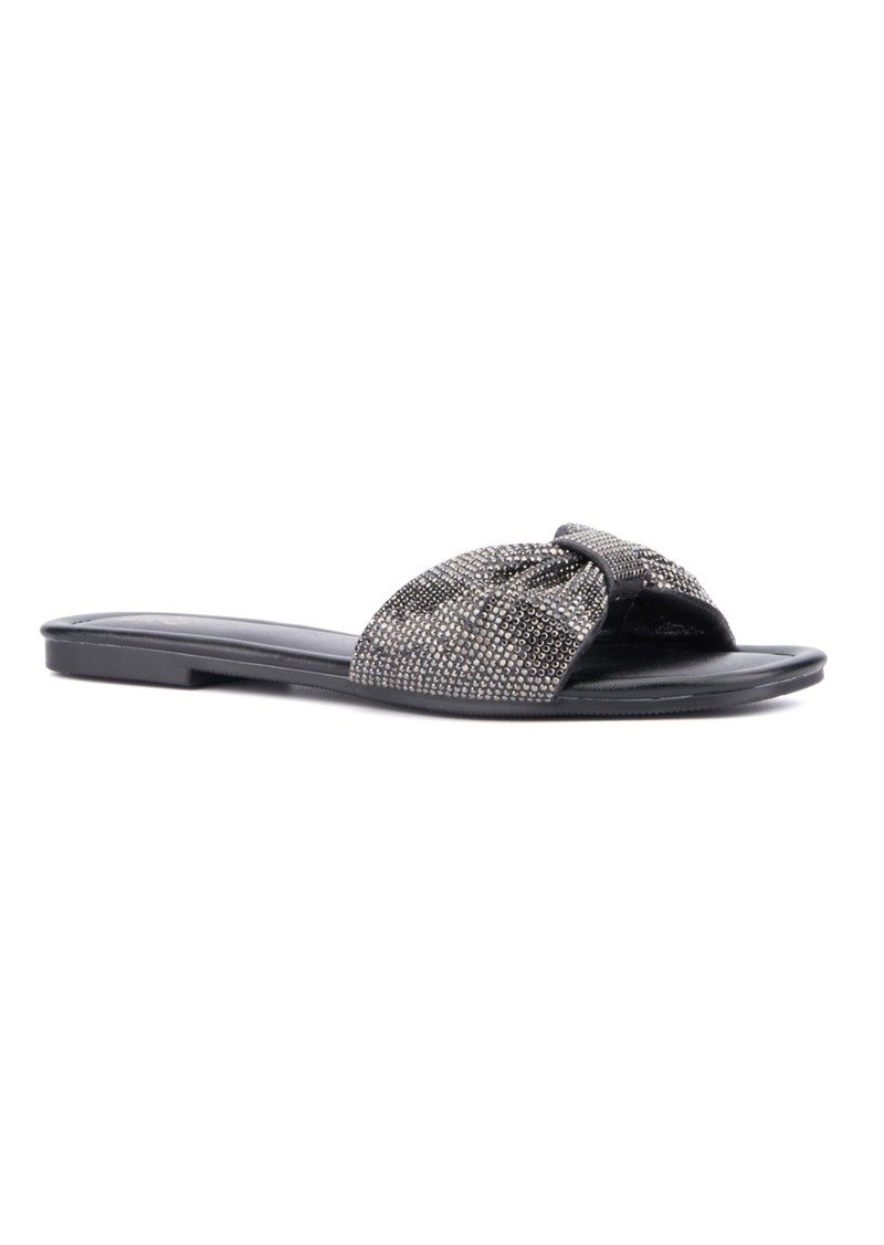 New York & Company Women's Karli Flat Sandal - Black