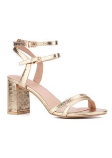 New York & Company Women's Laina Block Heel Sandal - Gold