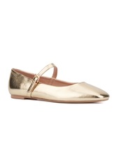 New York & Company Women's Page- Buckle Ballet Flats - Cognac