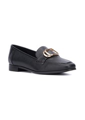 New York & Company Women's Ramira- Slip-On Metal Accent Loafers - Brown black