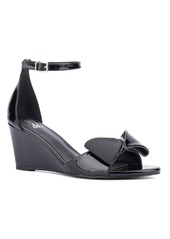 New York & Company Women's Shelby Wedge Sandal - Black combo