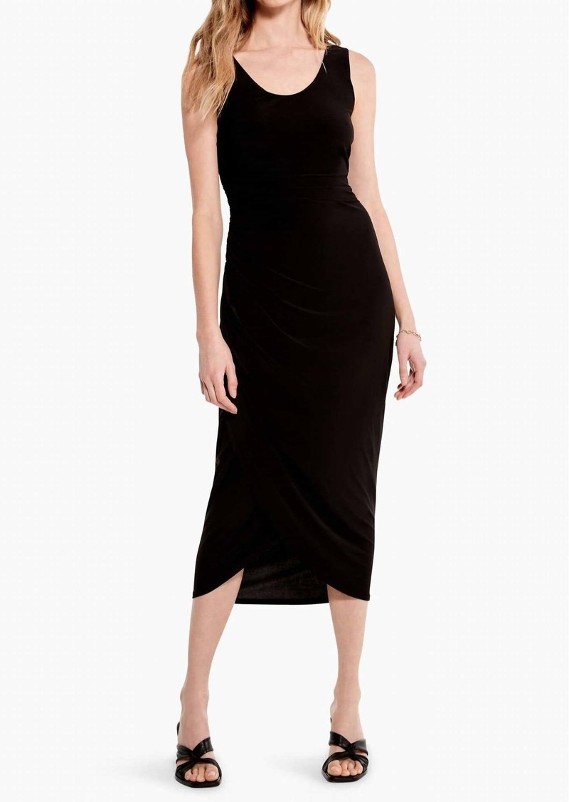 NIC + ZOE High Twist Ruched Dress In Black Onyx