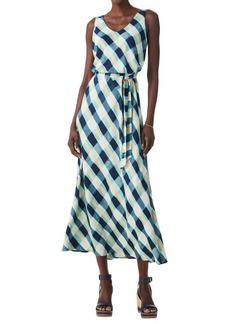 NIC + ZOE Painted Plaid Bianca Dress In Aqua Multi