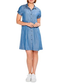 NIC + ZOE Womens Denim Drapey Shirtdress