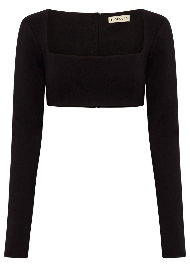 NICHOLAS Garima cropped long-sleeve top