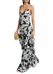 NICHOLAS Kamila Ruffled Silk Floor-Length Dress