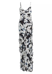 NICHOLAS Kamila Ruffled Silk Floor-Length Dress