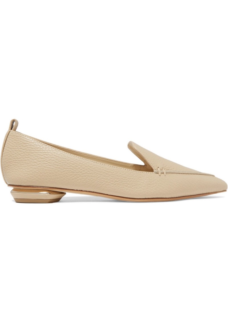 Beya Textured-leather Point-toe Flats