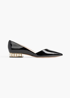NICHOLAS KIRKWOOD - Casati D'Orsay embellished patent-leather point-toe flats - Black - EU 39