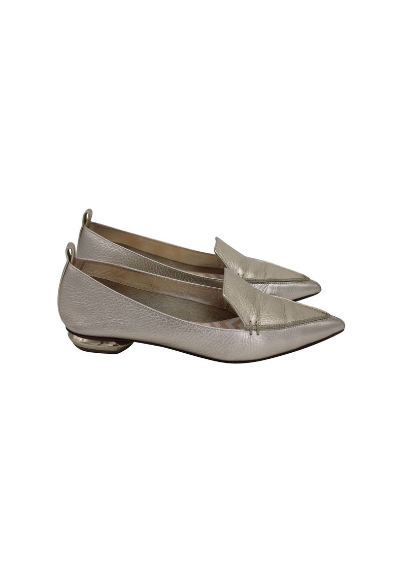 Nicholas Kirkwood Beya Metallic Loafers in Gold Leather