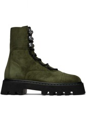 Nicholas Kirkwood Khaki Pearlogy Combat Boots