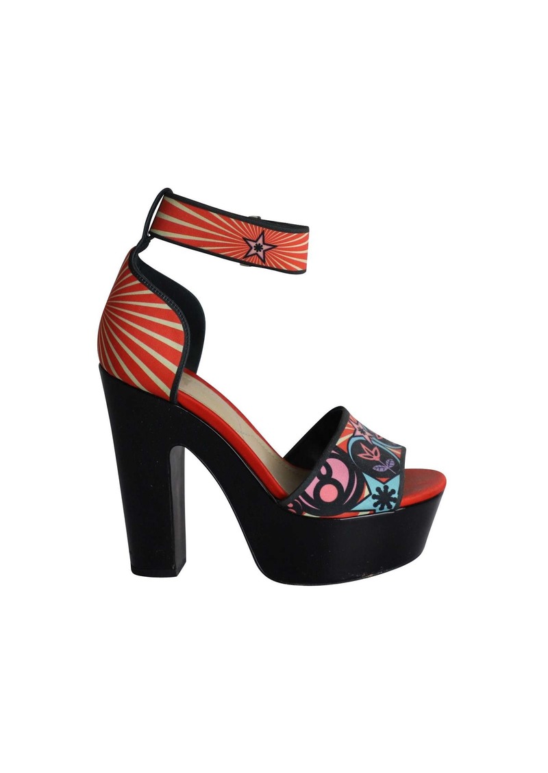 Nicholas Kirkwood Pop Art High Heel Platform Sandals in Multicolor Satin