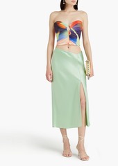 Nicholas - Alanna strapless cropped printed stretch-mesh top - Multicolor - US 6