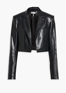 Nicholas - Aliza cropped faux leather blazer - Black - US 6