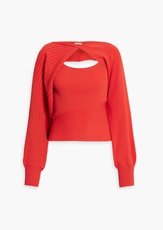 Nicholas - Allison layered ribbed-knit top - Red - L