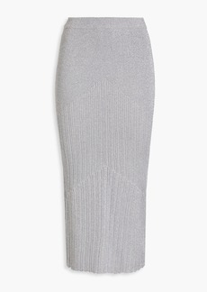 Nicholas - Anniken metallic ribbed-knit midi pencil skirt - Metallic - S