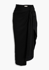 Nicholas - Cena asymmetric knotted crepe midi skirt - Black - US 2