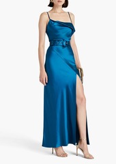 Nicholas - Belira draped belted satin-crepe gown - Blue - US 10