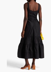 Nicholas - Betty tiered cutout cotton-poplin midi dress - Black - US 0