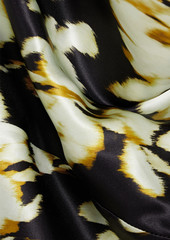 Nicholas - Bitty draped printed silk-satin mini dress - Black - US 6