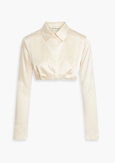 Nicholas - Briar cropped pleated silk-satin shirt - White - US 6