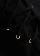 Nicholas - Cristina wrap-effect lace-up crepe mini dress - Black - US 0