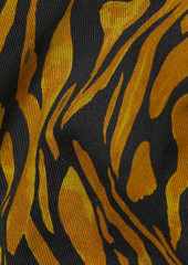 Nicholas - Dawn cropped leopard-print cotton-blend twill top - Black - US 4