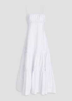 Nicholas - Didi gathered cotton-poplin maxi dress - White - US 4