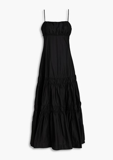 Nicholas - Didi gathered cotton-poplin maxi dress - Black - US 2