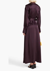 Nicholas - Electra wrap-effect silk-satin gown - Purple - US 4