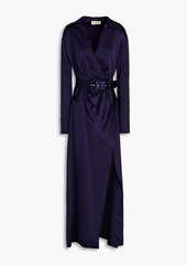 Nicholas - Electra wrap-effect silk-satin gown - Purple - US 2
