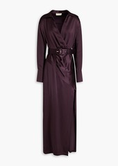 Nicholas - Electra wrap-effect silk-satin gown - Purple - US 4