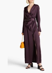 Nicholas - Electra wrap-effect silk-satin gown - Purple - US 4