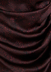 Nicholas - Eliana wrap-effect snake-print silk satin-crepe mini shirt dress - Burgundy - US 4