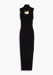 Nicholas - Ella cutout embellished ribbed-knit midi dress - Black - XS